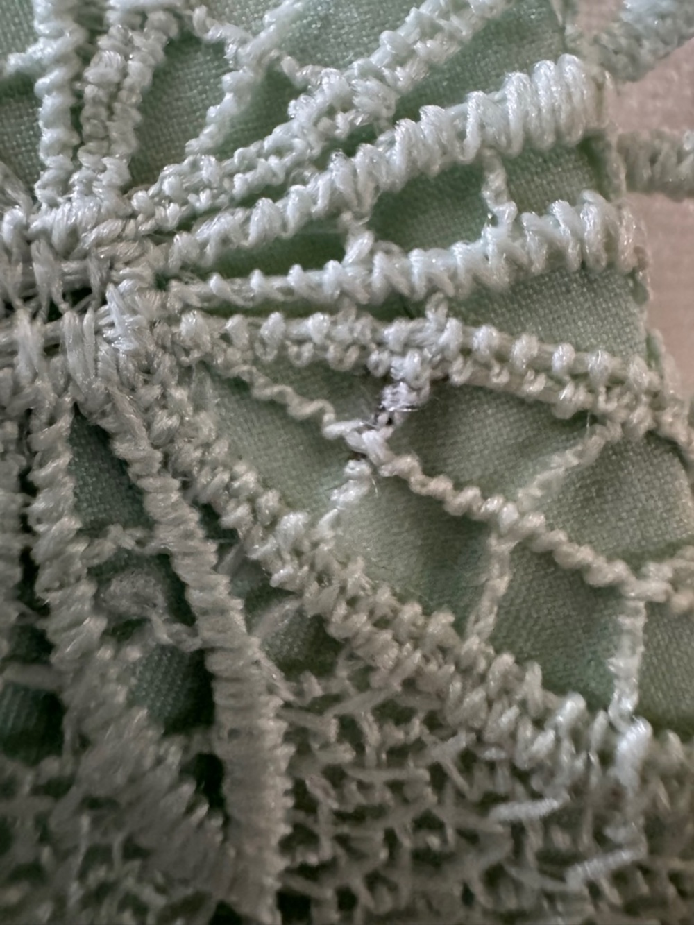 Gianni Bini Lace Dress Size 8 Mint Green Tiered Boho V-Neck - Picture 15 of 15